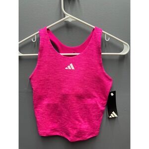 Adidas Womens L Racerback Training Tank Top Shock Pink Melange NWT